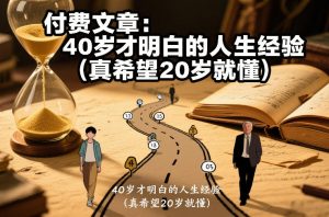 付费文章：40岁才明白的人生经验（真希望20岁就懂）-520资源库