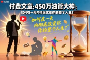 付费文章：450万油管大神：如何在一天内彻底改变你的整个人生？-520资源库