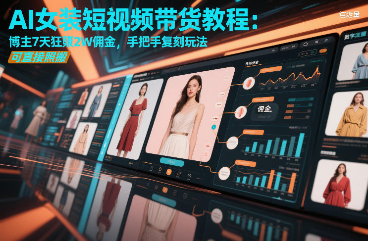 AI女装短视频带货教程：博主7天狂賺2W佣金，手把手复刻玩法，可直接照搬-520资源库
