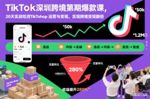 TikTok深圳跨境第2期爆款课,20天实战吃透TikTok Shop运营与变现,实现跨境变现翻倍-520资源库