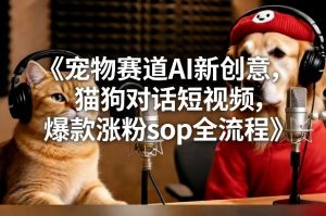 宠物赛道AI新创意，猫狗对话短视频，爆款涨粉sop全流程-520资源库