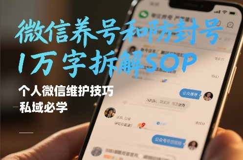 微信养号和防封号1万字拆解SOP，个人微信维护技巧，私域必学【文档】-520资源库