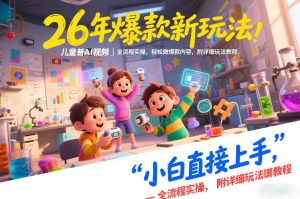26年爆款新玩法，儿童科普AI视频，全流程实操，轻松做爆款内容，小白直接上手，附详细玩法教程-520资源库