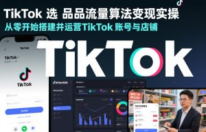 TikTok选品流量算法变现实操，从零开始搭建并运营TikTok账号与店铺-520资源库