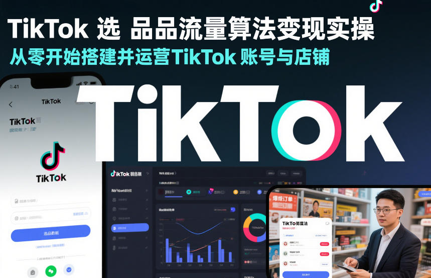 TikTok选品流量算法变现实操，从零开始搭建并运营TikTok账号与店铺-520资源库