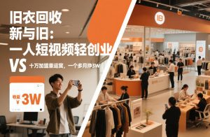 旧衣回收“新”与“旧”：一人短视频轻创业，VS十万加盟重运营，一个多月挣3W【揭秘】-520资源库