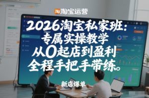 2026淘宝私家班：专属实操教学，从0起店到盈利，全程手把手带练-520资源库