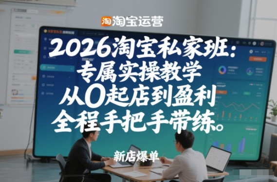 2026淘宝私家班：专属实操教学，从0起店到盈利，全程手把手带练-520资源库
