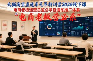 天猫淘宝直通车无界特训营2026线下课，电商老板运营总监必学直通车推广体系-520资源库