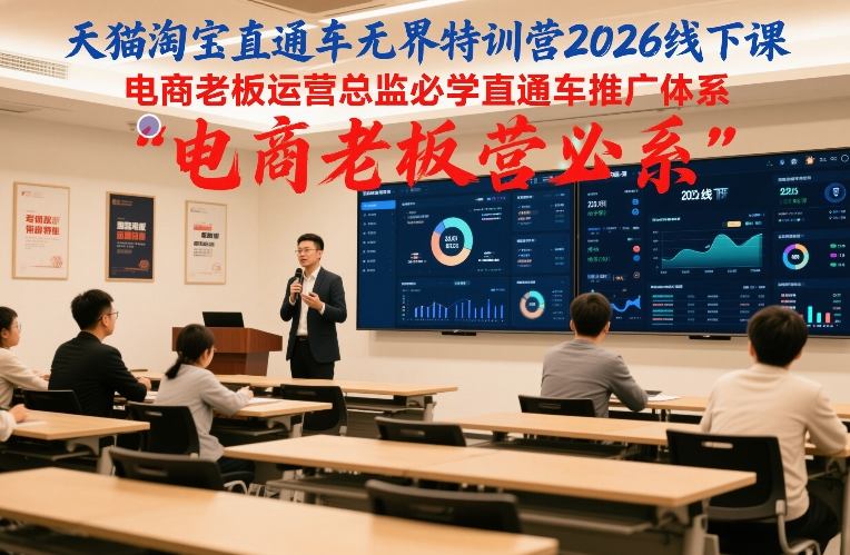 天猫淘宝直通车无界特训营2026线下课，电商老板运营总监必学直通车推广体系-520资源库