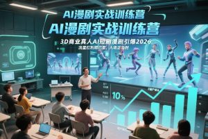 AI漫剧实战训练营，3D商业真人AI短剧漫剧引爆2026，流量红利期已至，入场正当时-520资源库