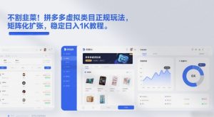 不割韭菜!拼多多虚拟类目正规玩法,矩阵化扩张,稳定日入1K教程【揭秘】-520资源库