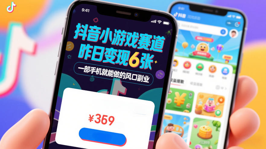 抖音小游戏赛道，昨日变现600+，零基础一部手机就能做的风口副业【揭秘】-520资源库