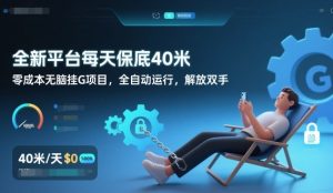 全新平台每天保底40米，零成本无脑挂G项目，全自动运行，解放双手【揭秘】-520资源库
