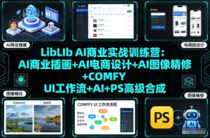 LibLIb AI商业实战训练营：AI商业插画+AI电商设计+AI图像精修+COMFY UI工作流+AI+PS高级合成-520资源库