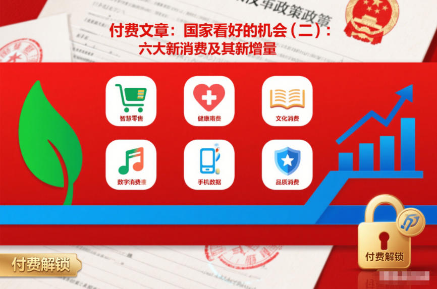付费文章:国家看好的机会(二):六大新消费及其新增量