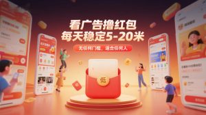 看广告撸红包，每天稳定5-20米，无任何门槛，适合任何人-520资源库