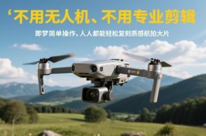 不用无人机、不用专业剪辑，即梦简单操作，人人都能轻松复刻质感航拍大片-520资源库