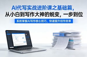 AI代写实战进阶课之基础篇，从小白到写作大神的蜕变，一步到位【揭秘】-520资源库