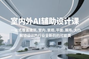 室内外AI设计课，一站式覆盖建筑、室内、景观、平面、展陈五大热门品类，解锁设计行业的全新可能-520资源库
