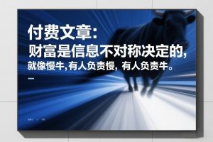 付费文章：财富是信息不对称决定的，就像慢牛，有人负责慢，有人负责牛-520资源库