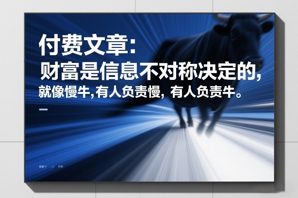 付费文章：财富是信息不对称决定的，就像慢牛，有人负责慢，有人负责牛-520资源库