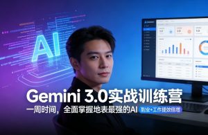Gemini 3.0实战训练营，一周时间，全面掌握地表最强的AI，副业+工作提效倍增-520资源库