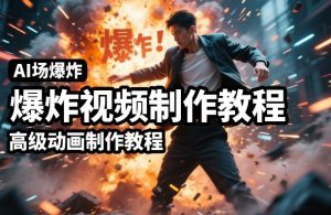 AI场景爆炸视频制作教程，利用人物实拍视频制作出高级的动画特效-520资源库