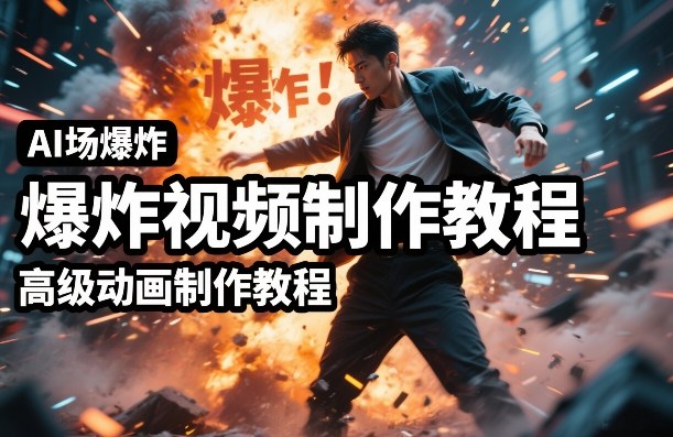 AI场景爆炸视频制作教程，利用人物实拍视频制作出高级的动画特效-520资源库