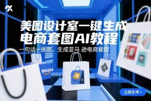 美图设计室一键生成电商套图AI教程，一句话一张图，生成亚马逊电商套图-520资源库