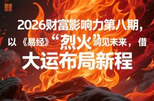 2026财富影响力第八期，以《易经》智慧洞见未来，借“离火”大运布局新程-520资源库