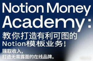 Notion Money Academy：教你打造有利可图的Notion模板业务，賺取收入，打造无需露面的在线品牌-520资源库