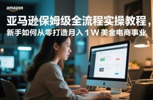 亚马逊保姆级全流程实操教程，新手如何从零打造月入1W美金电商事业-520资源库