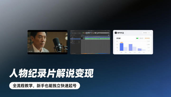 人物纪录片解说变现，全流程教学，新手也能独立快速起号-520资源库