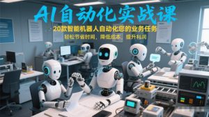 AI自动化实战课：20款智能机器人自动化您的业务任务，轻松节省时间，降低成本，提升利润-520资源库