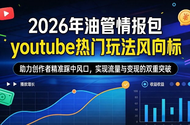 2026年油管情报包，youtube热门玩法风向标，助力创作者精准踩中风口，实现流量与变现的双重突破（更新）-520资源库