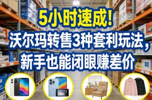 5小时速成！沃尔玛转售3种套利玩法，新手也能闭眼賺差价-520资源库
