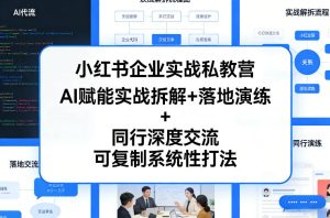小红书企业实战私教营，AI赋能实战拆解+落地演练+同行深度交流，可复制系统性打法-520资源库
