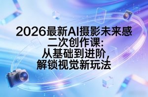 2026最新AI摄影未来感二次创作课：从基础到进阶，解锁视觉新玩法-520资源库