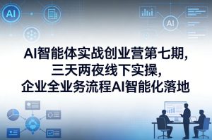 AI智能体实战创业营第七期，三天两夜线下实操，企业全业务流程AI智能化落地（26年1月20-22号）-520资源库