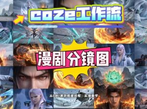 通过Coze工作流，制作《动漫分镜图》，两分钟制作完成25宫格分镜图，从0到1演示搭建过程，实操教学-520资源库