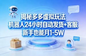 揭秘多多虚拟玩法，机器人24小时自动发货+客服，新手也能月1-5W！-520资源库