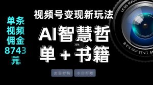 视频号流量密码，变现新玩法-AI智慧哲单＋书单，单条视频佣金8743米-520资源库