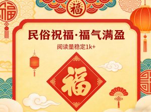 公众号流量主之民俗祝福赛道，选题不愁，结构固定，阅读稳定1w+-520资源库