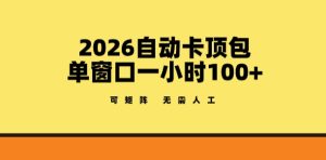 2026自动卡顶包玩法，单窗口一小时100+，可矩阵操作，无需人工【揭秘】-520资源库