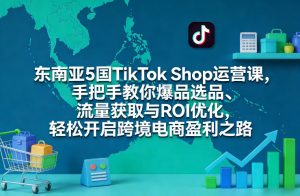东南亚5国TikTok Shop运营课，手把手教你爆品选品、流量获取与ROI优化，轻松开启跨境电商盈利之路-520资源库