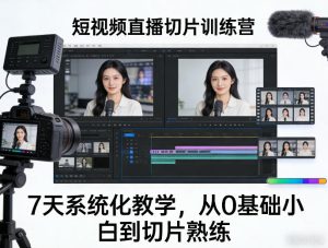 短视频直播切片训练营，7天系统化教学，从0基础小白到切片熟练-520资源库