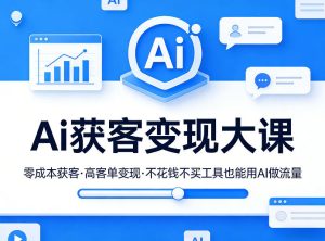 Ai获客变现大课，零成本获客，高客单变现，不花钱不买工具也能用AI做流量-520资源库