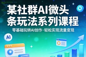 某社群的AI微头条玩法系列课程，零基础玩转AI创作，轻松实现流量变现-520资源库