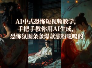 AI中式恐怖短视频教学，手把手教你用AI生成，恐怖氛围条条爆款涨粉嘎嘎的-520资源库